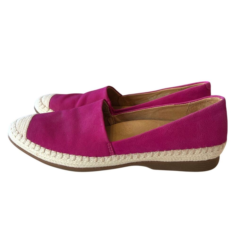 Dansko Lesley Fuchsia Pink Nubuck Leather Espadrille Slip On Flat Shoes Size 37